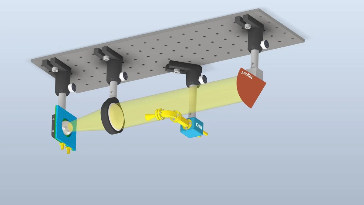 Fig. 1 | Self-injection locking setup. a, 3D view of the AFM radar measurement setup engaged in a SIL mechanism. The measurement instruments and RF/IF circuitry are illustrated for both time- and frequency-domain measurements. The fabricated AFM radar chip is shown in the inset. The VCO bandwidth at the second harmonic (220 GHz) is tunable between 54 GHz (VB = 3.6 V) and 68.6 GHz (VB = 2.9 V). The photograph of the measurement setup is displayed in the Extended Data Fig. 1a. b, The simplified schematic of the proposed AFM radar representing the self-injection locking. The actual circuit schematic of the radar is reported in Ref. 6. PS: power supply. AWG: arbitrary waveform generator. Osc: oscilloscope. SA: spectrum analyzer. TIA: trans-impedance amplifier. Diff: differentiator. VGA: variable gain amplifier. Amp: amplifier. LPF: low-pass filter.